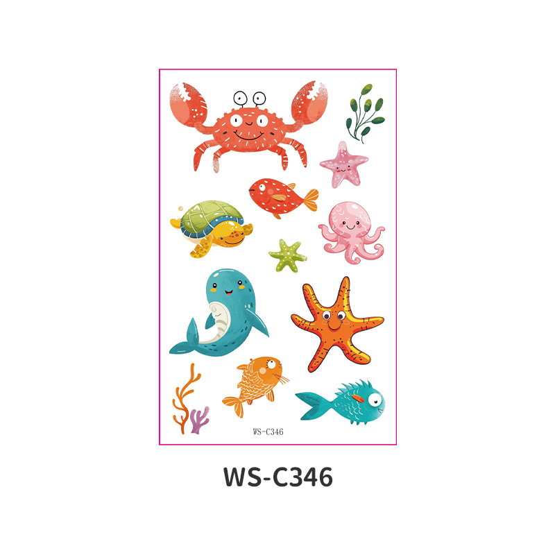 Picture of Spot Wholesale Children's Cartoon Original Tattoo Stickers Marine Animal Summer Tattoo Stickers Dolphin Shark Little Whale