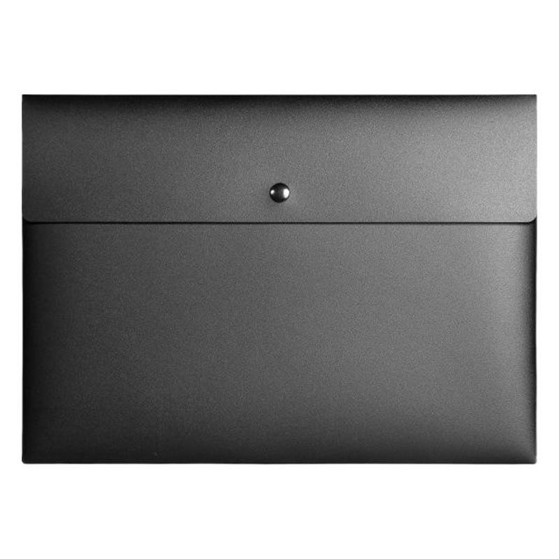 Black Frosted Snaps File Bag A4 Business Meeting Briefcase Plastic File Bag Office Information Bag