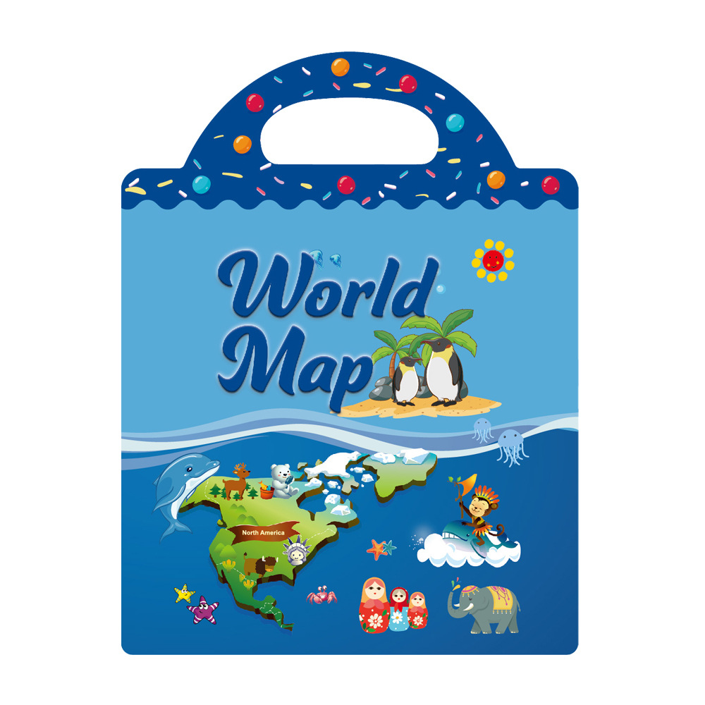 Picture of Cross-border DIY fun children's scene sticker book early education concentration training can be moved repeatedly paste quiet book