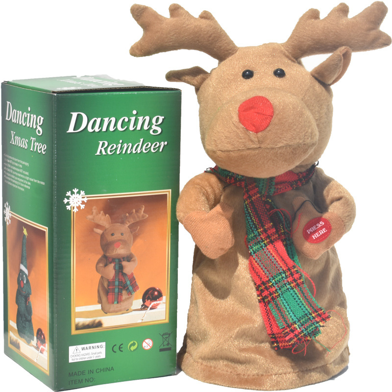 Christmas New Electric Music Santa Claus Doll Rotating Deer Christmas Decorations Christmas Gift Doll