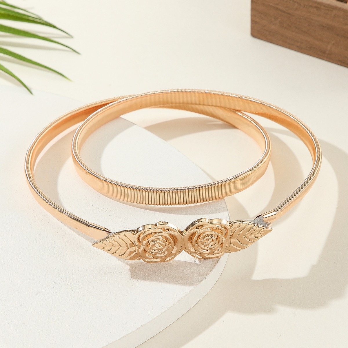Women's elastic belt thin waist seal fashion dress decorative belt Korean style metal elastic all-match waist chain for women