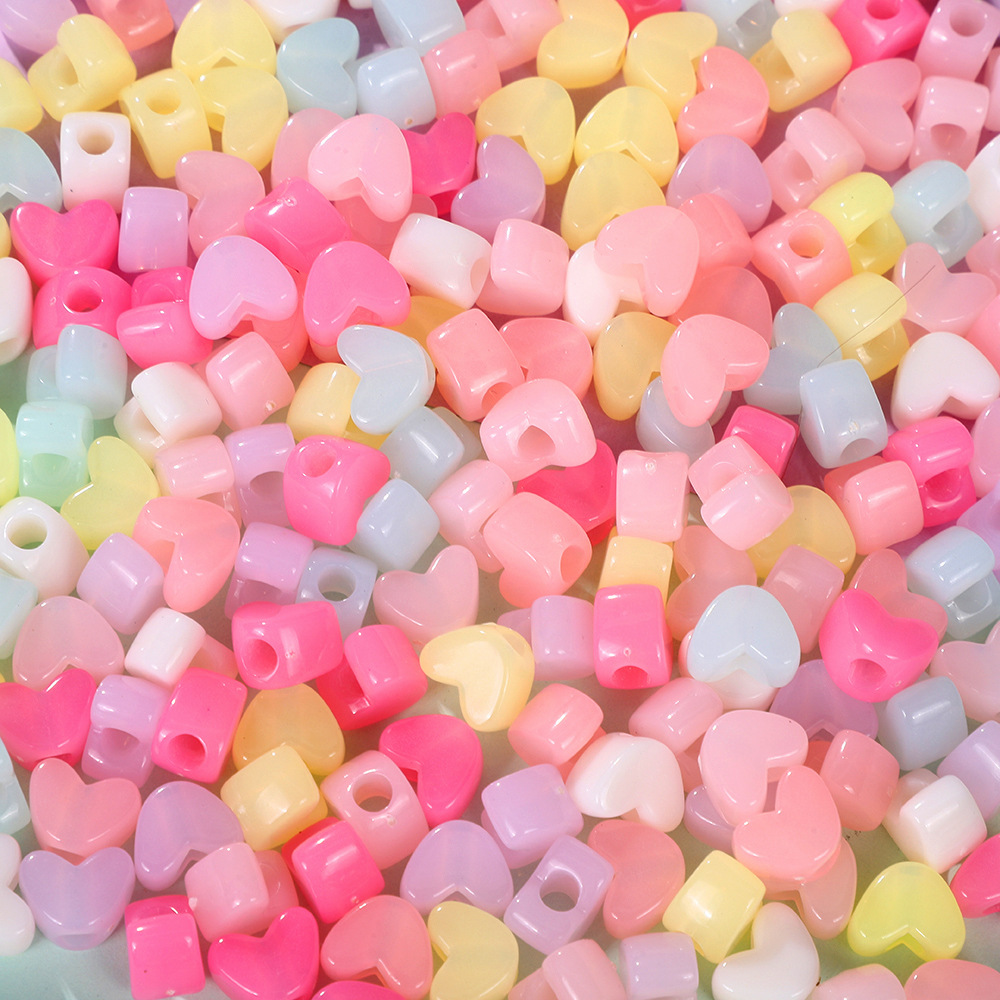 Picture of Acrylic Love Bow Beaded Color Jelly Bear Five-pointed Star Beaded DIY Mobile Phone Chain Necklace Accessories