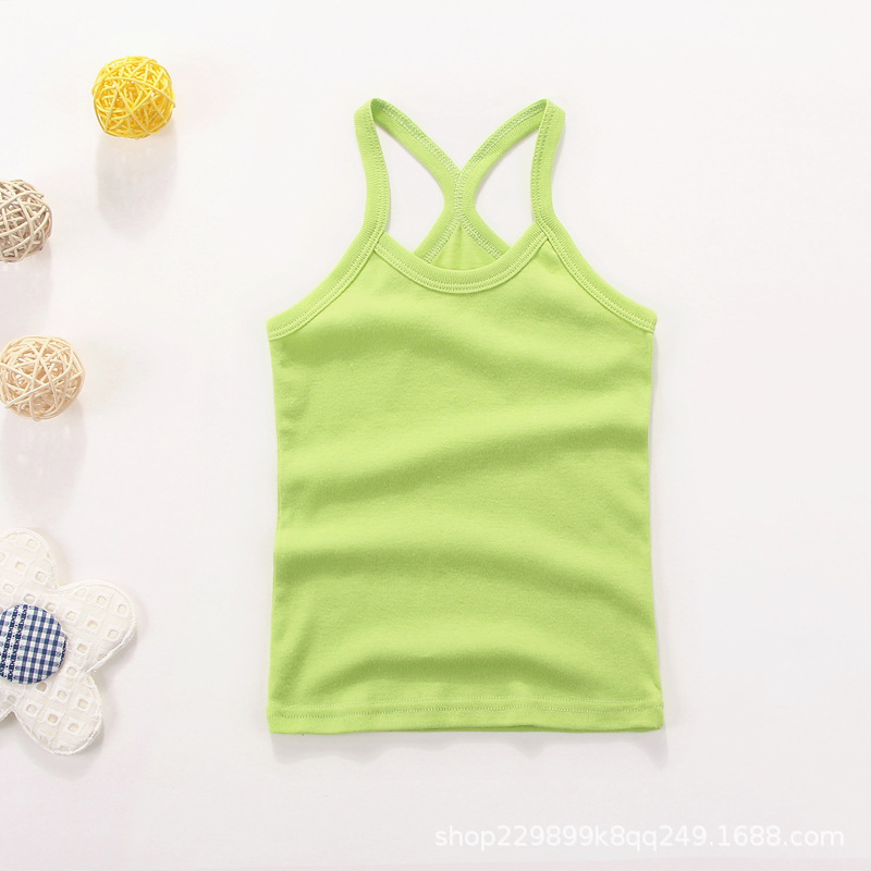 Picture of Children's vest Pure Cotton Boys' I-shaped hurdle girls' small sling children's underwear summer girls' base