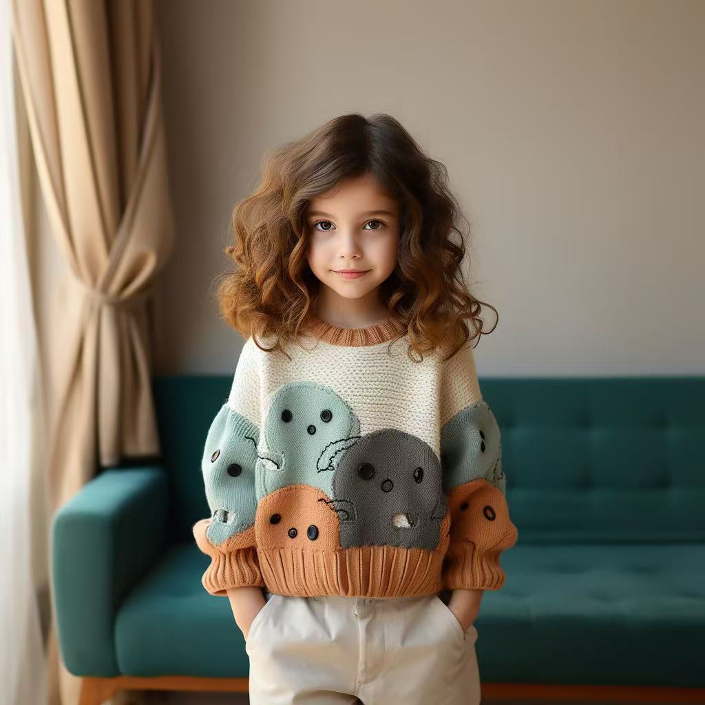 Picture of 2024 Cartoon Sweater for Boys and Girls Spring and Summer Sweater Design Art Online Popular Trend Cute Explosions