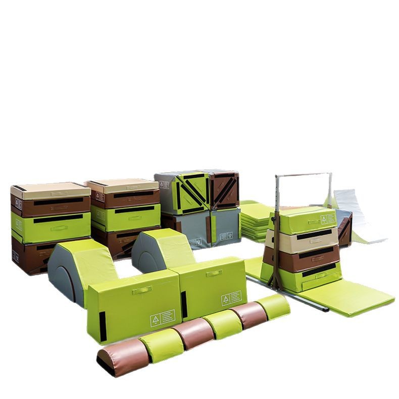 Picture of Customized Kindergarten Parkour Training Equipment Children's Physical Fitness Parkour Indoor and Outdoor Obstacle Rack Jumping Box Saddle Combination