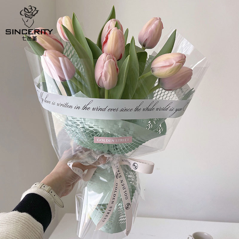 Casual Cellophane Flower Basket Popular Flower Wrapping Paper White Gift Gift Bouquet Packaging Material Flower Wrapping Paper
