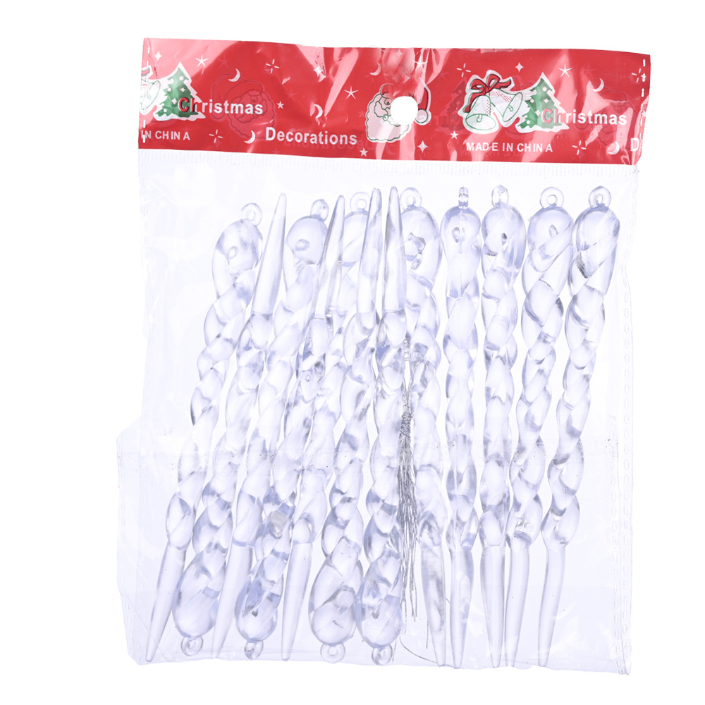 Picture of Haobei Christmas Celebration Supplies Creative Transparent Ice Bar Pendant New Christmas Tree Decoration Thread Pendant Tree Pendant