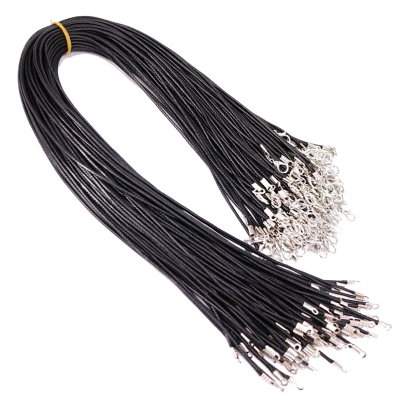 Picture of D Jewelry Accessories DIY Necklace Rope Lobster Clasp Leather Rope Korean Wax Thread Necklace Rope Black Leather Rope Pendant Pendant Rope