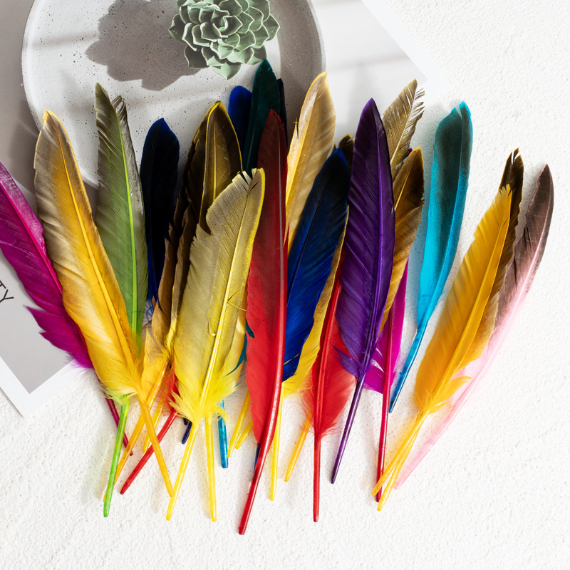 Picture of Feather Factory Wholesale Colorfulful Duck Feathers Hard Real Duck Feather Feather Pen Devil Wings DIY Handmade Materials