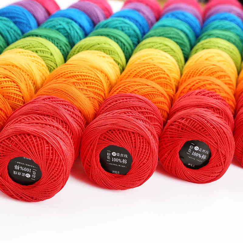 Picture of Color picking No. 3 lace thread wayuu hand-woven bag diy crochet summer cotton fine wool ball