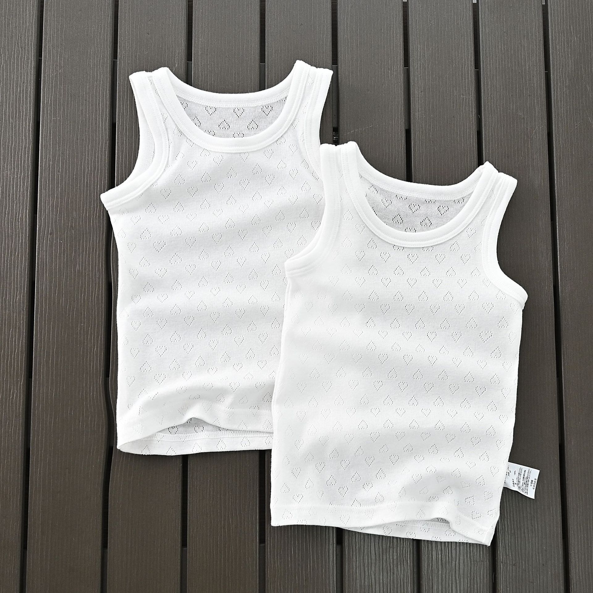 Picture of Export Kidsren's Clothing Source Factory Japanese Style Mesh Cut Out Cotton White Kidsren's Base Vest Sweat-Absorbent Men's