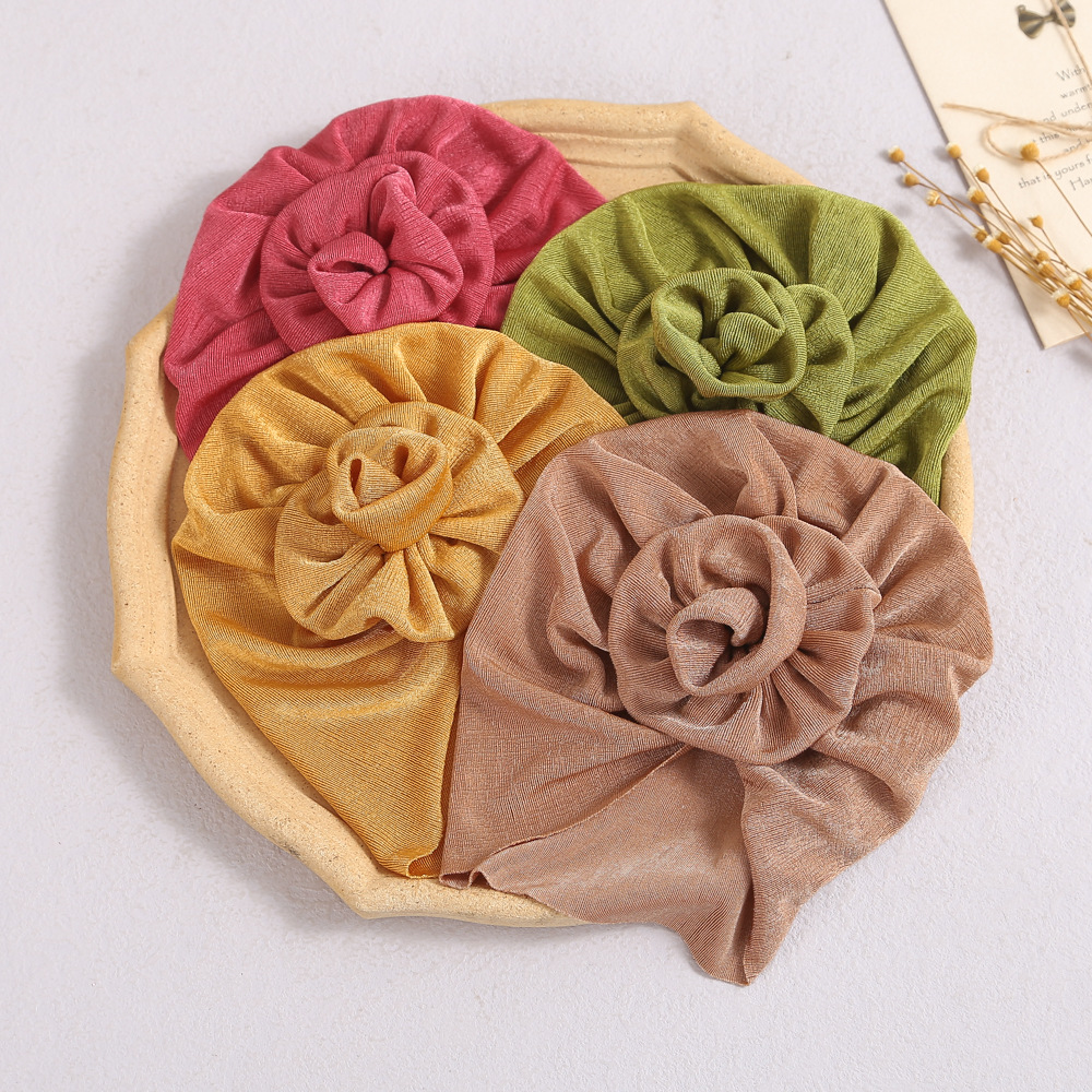 Picture of Europe and the United States hair accessories baby hat new spring and autumn baby India fetal hat three-dimensional flower children's turf hat wholesale