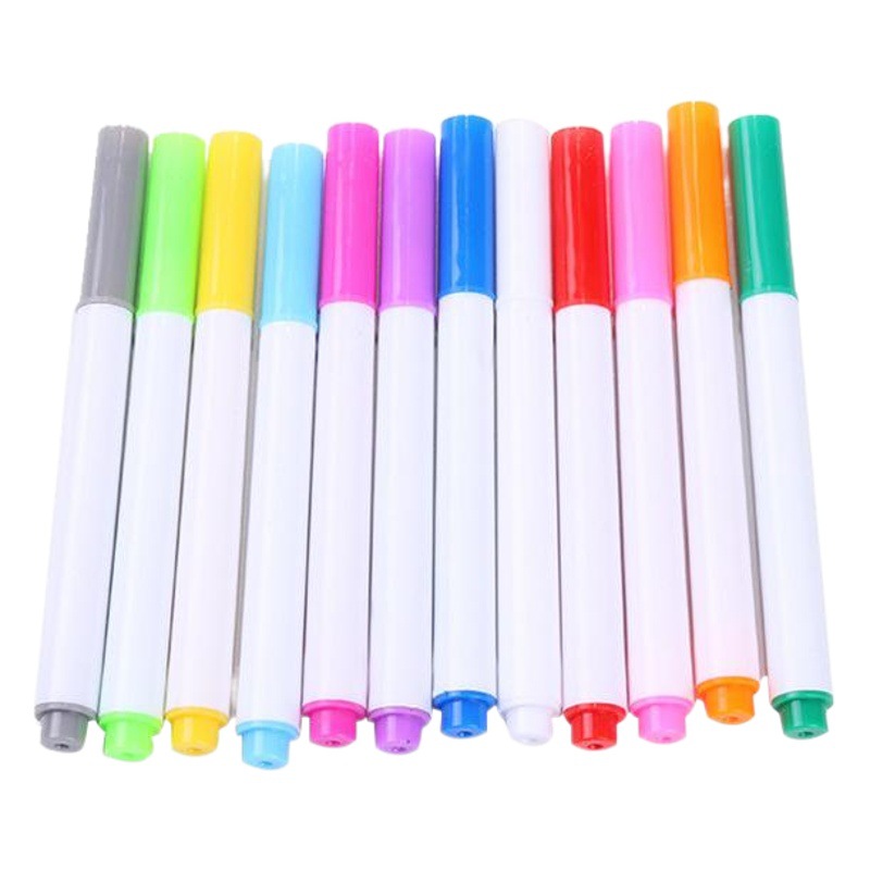 Qianhui dust-free water-soluble chalk liquid lamp board pen fluorescent board white children's blackboard 12 color erasable water chalk
