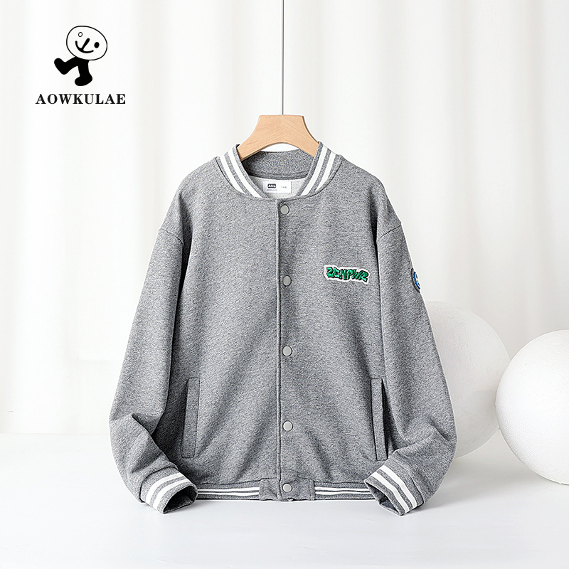 Picture of Spring and autumn Korean version of the new boys sports coat in the big children's embroidery label baseball suit children's jacket wholesale