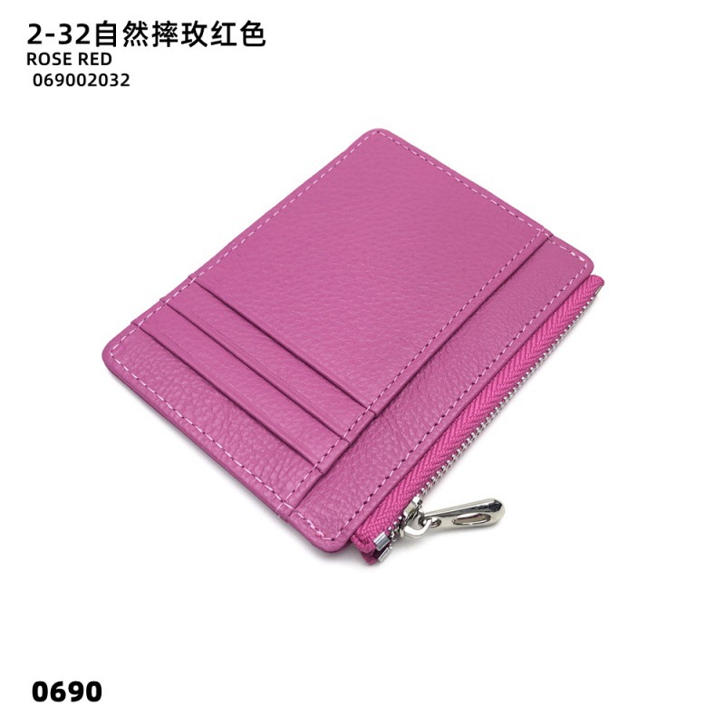 Picture of Ultra-thin Genuine Leather Zipper Coin Purse Card Holder Fashionable Large Capacity Double-sided Bank Card Id Card Holder Leather Card Holder