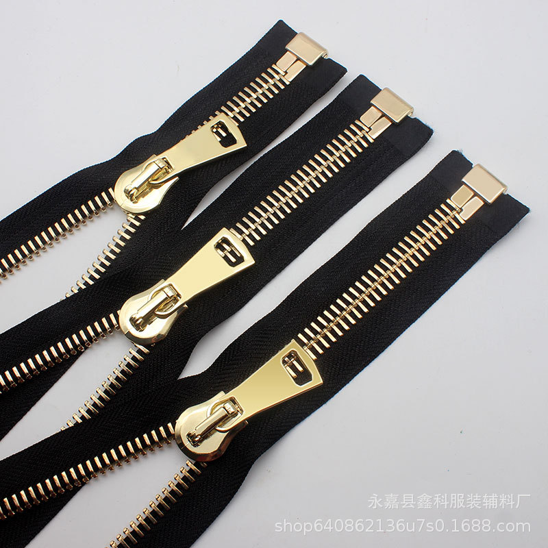 No.15 Extra Large Metal Zipper Single Opening European Version Golden Pull Head Black Down Jacket Bag Clothes Zipper Accessories