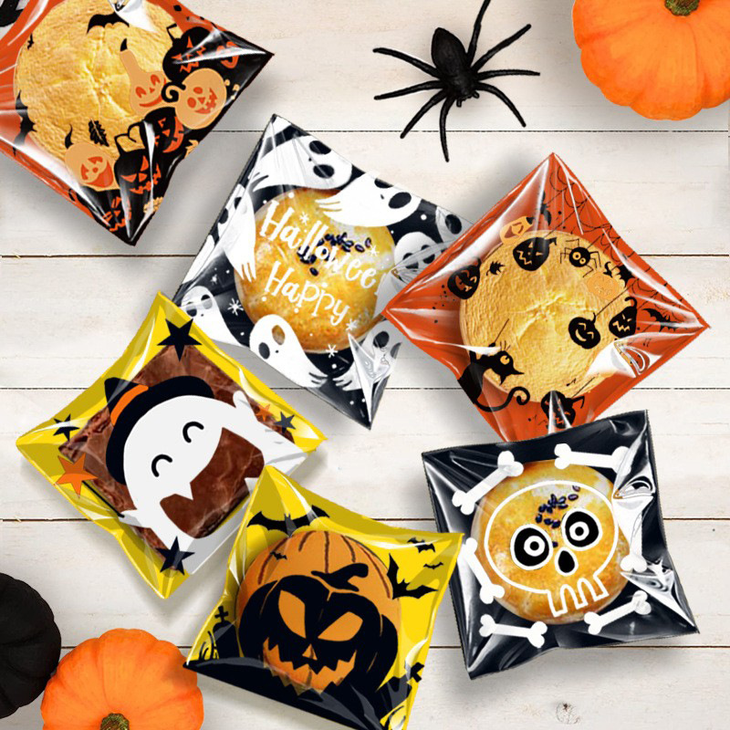 Cross Border Wholesale Halloween Pumpkin Party Cookie Bag Snowflake Crisp Baking Packaging Bag Ghost Festival Candy Share Bag