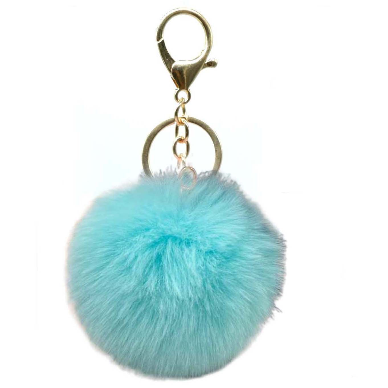 Picture of Spot 8cm imitation rex rabbit fur ball key chain net red fur ball doll bag pendant gift schoolbag girl heart