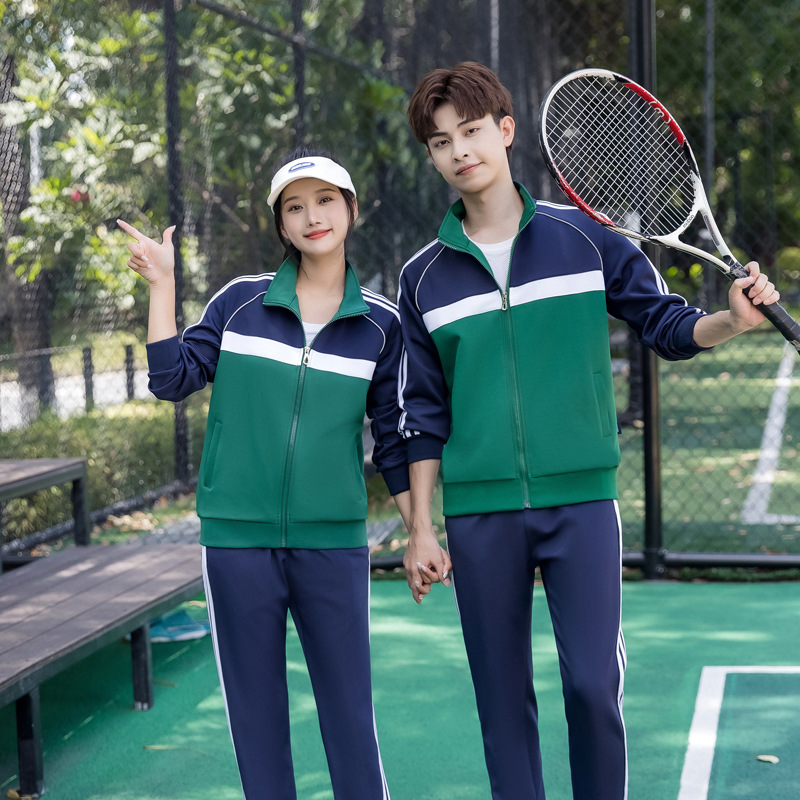 Picture of Middle school school uniform class uniform spring and autumn stand collar college style sports suit high and junior high school sports meeting group clothing wholesale