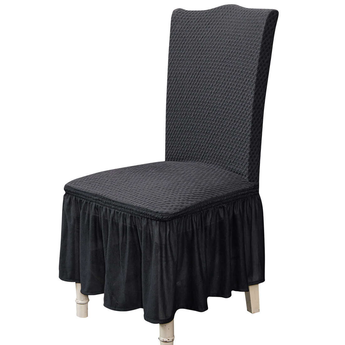 Picture of Table and Chair Covers, English Turkish Chair Covers, Skirt-Style Full Coverage, Universal Solid Color, Hotel Banquet Living Room Dining Chair Seat Covers