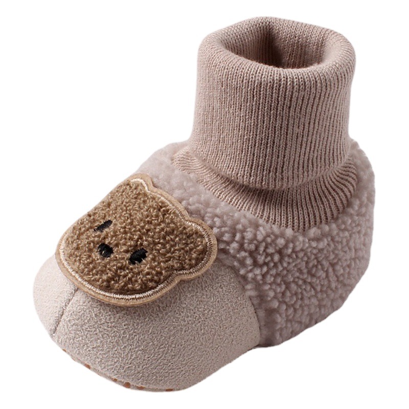 New Winter Baby Cotton and Velvet Thickeneded Cotton Shoes Baby Soft Sole Shoes Foot Covers Do Not Fall Off Shoes Toddler Shoes 166
