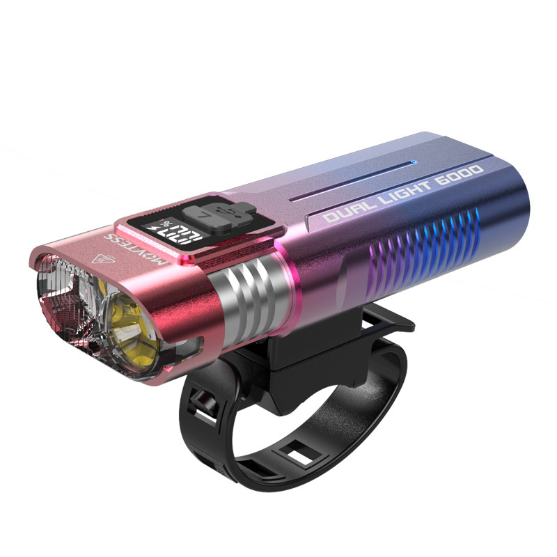 Picture of New LED Aluminum Alloy Strong Light Bicycle Light Rechargeable Flashlight Night Ride Highlight Mountain Ride Front Light