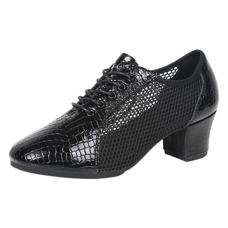 Genuine Leather Dancing Shoes Latin Dancing Shoes Adult Women's Middle-heel Teacher Shoes Cowhide Fellowship Modern Dancing Shoes Square Dance