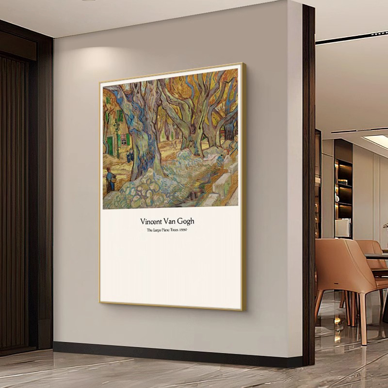 Van Gogh French Retro Living Room Floor Painting World Famous Painting Restaurant Mural Corridor Decorative Painting Hallway Hanging Painting