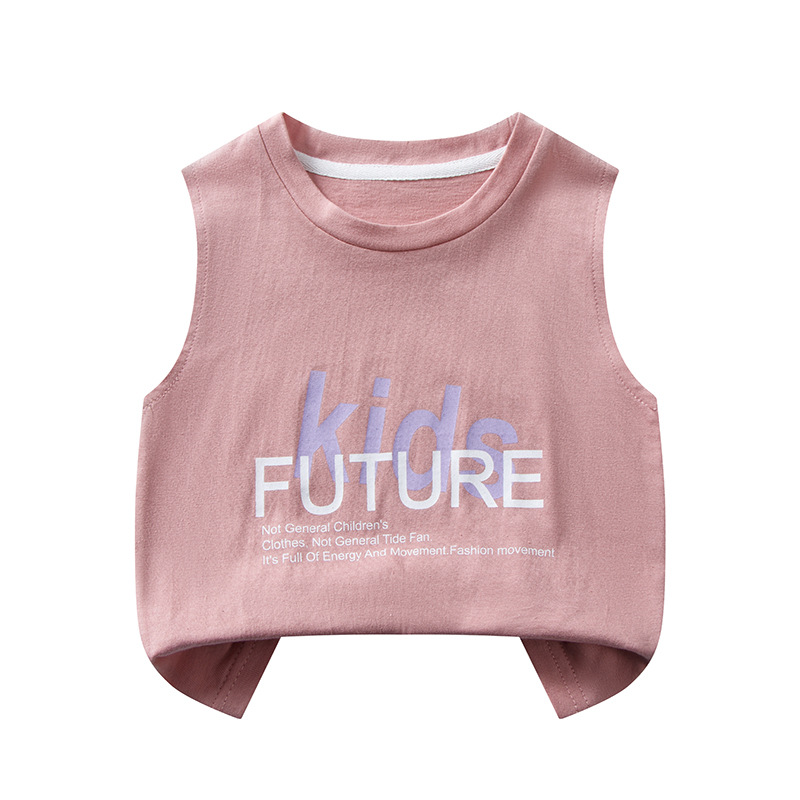 Picture of Children's Waistcoat Cotton Girls Boys Baby New Summer Sweatshirt Wholesale Summer Thin Sports Sleeveless T-shirt