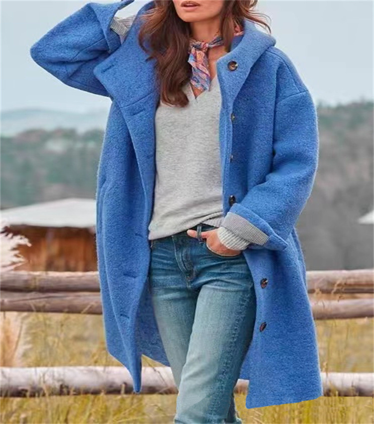 Picture of Rural Casual Hooded Trench Coat Woman Rural Literary Loose Hooded Windbreaker Women