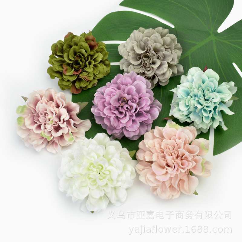 Artificial big peony flower head foreign peony wedding decoration flower arrangement Wall Road lead flower silk flower diy home decoration