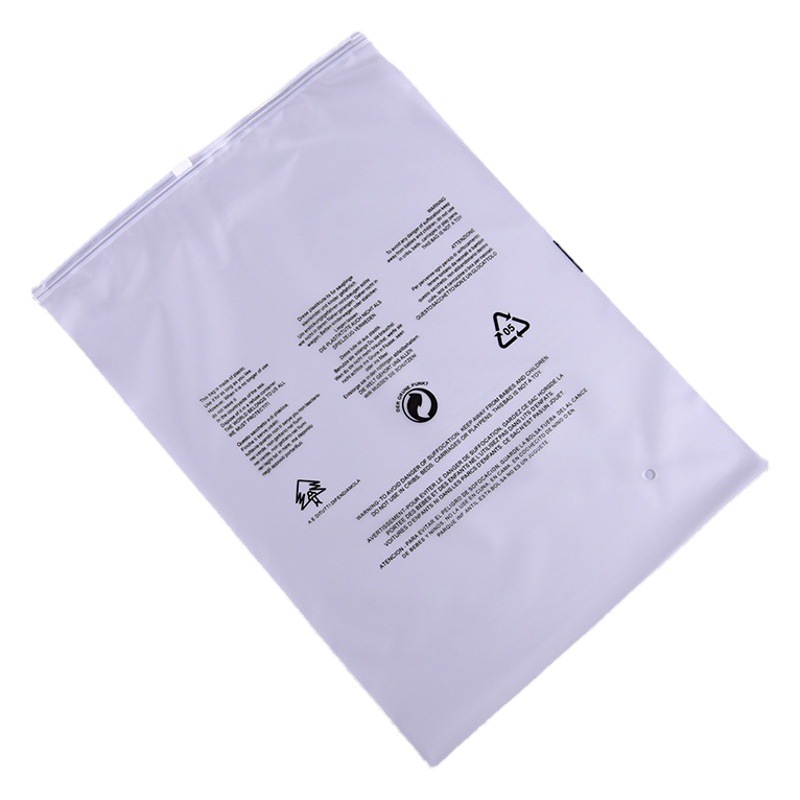 Cross-border General Warning Scrub Zipper Bag PE Transparent Warning Packing Bag Plastic Garment Bag Packing Bag