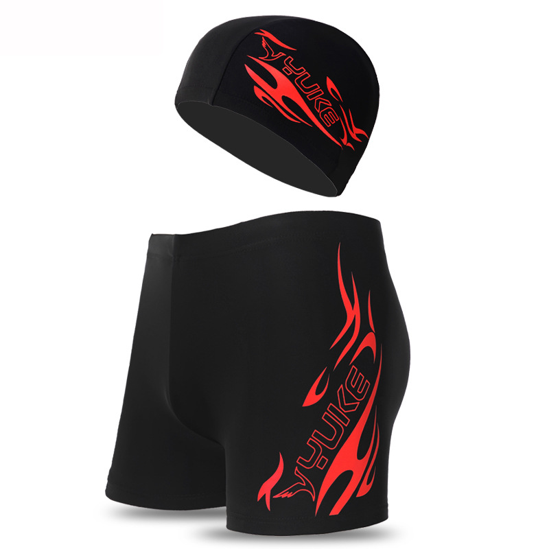 Picture of Swimming Trunks Men's Boxer Hot Spring Pants Large Size Loose Swimming Suit Men's Fashion Swimming Goggles Swimming Cap Set Equipment Swimsuit