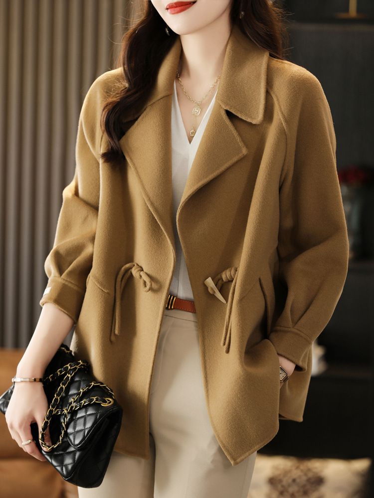 Picture of 2024 New Pure Wool Short Coat Women's Autumn and Winter Korean Style Elegant Dress Collar Casual Double-Sided Wool Coat
