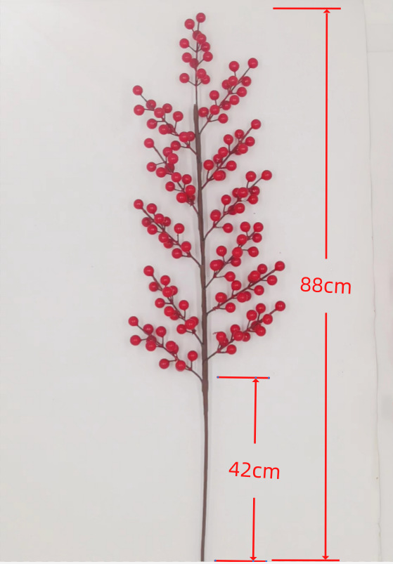 Picture of Factory wholesale multi-fork simulation red fruit fortune fruit Holly fruit Spring Festival decoration simulation flower blessing bucket accessories red fruit