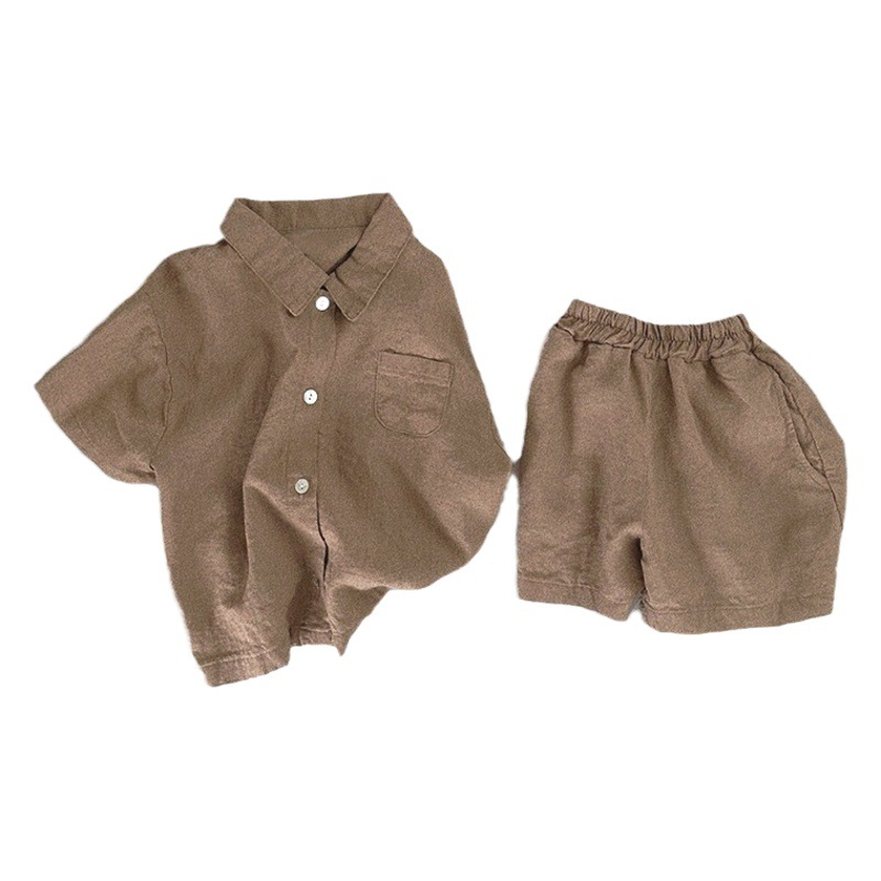 Children's Suit Summer Clothing Boys' Brother and Sisters South Korea suit Summer Children's College Style Two-piece Female Treasure