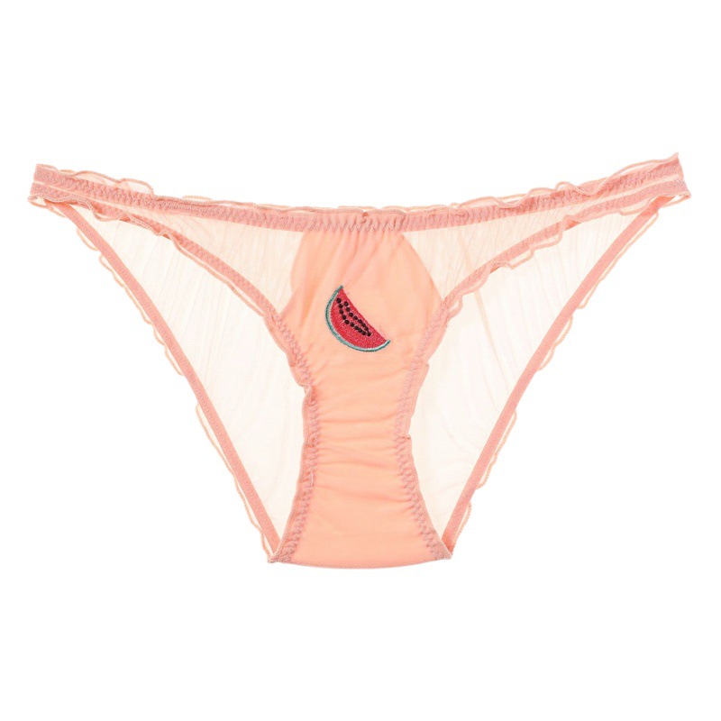 Manufacturer Wholesale European and American Cross-Border New Sexy Lace Underwear Seamless Low-Waist Transparent Mesh Women's Briefs