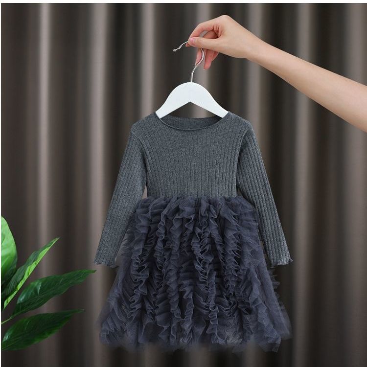 Picture of 2025 summer new children's clothing girls baby dress princess yarn skirt western style puffy stitching cake skirt summer