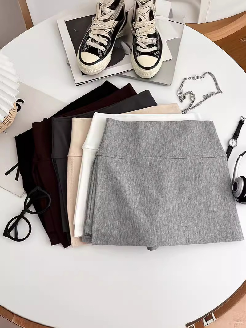 Design Spice Girl Fashion Split High Waist Slim Skirt Women's 2024 Summer Anti-Light Short Skirt Hip Skirt