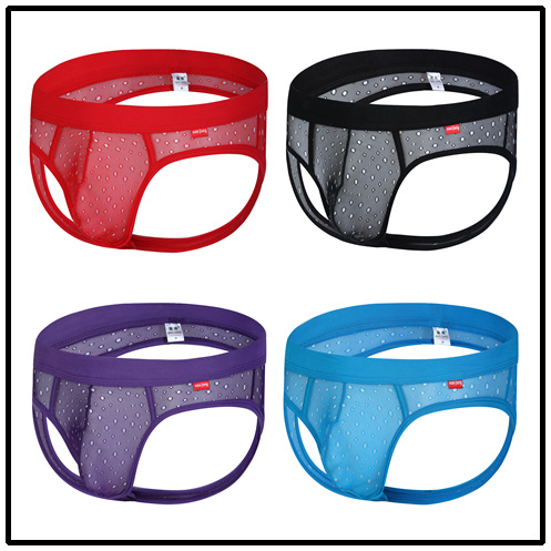 Cat Will Export Cross-Border New Men's Underwear with Holes, Breathable and Comfortable, Hollow Briefs 2003