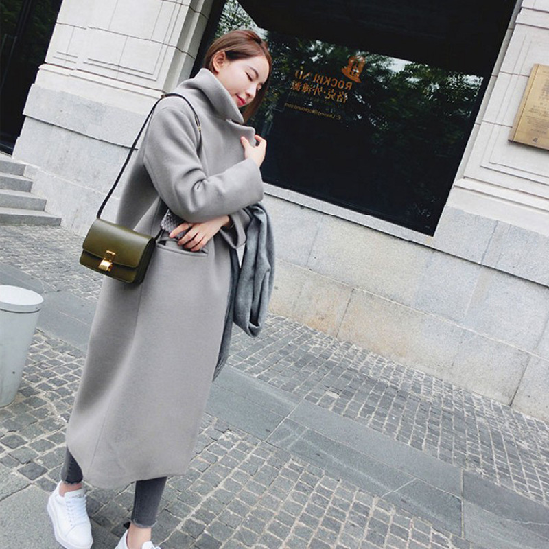 Picture of Foreign trade wholesale 2025 autumn and winter long woolen trench coat women's slim fit slimming knee coat coat clothes