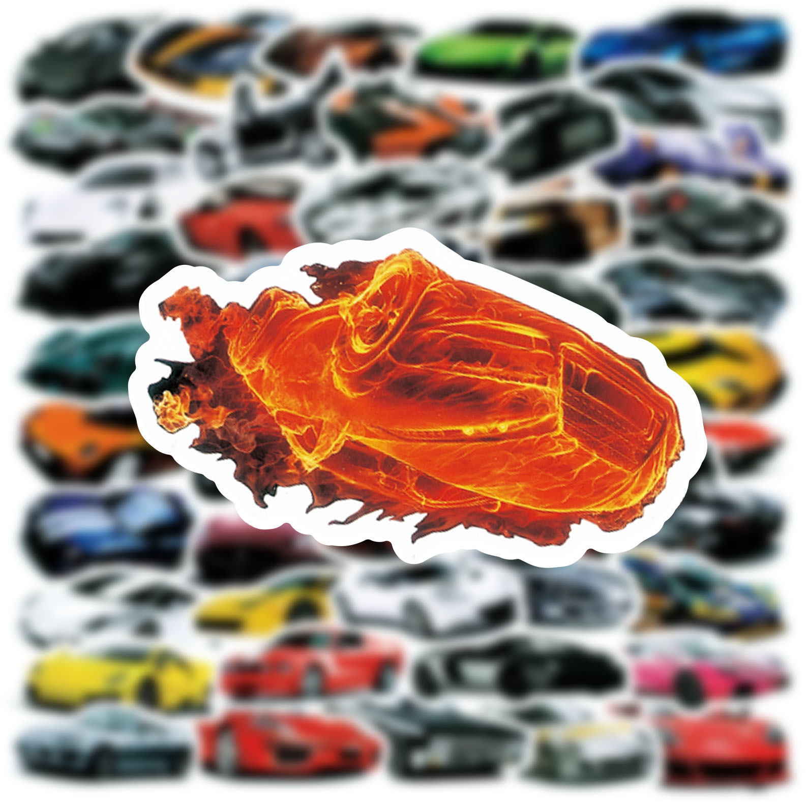 Picture of 50 pieces modified car JDM sports car graffiti stickers water Cup laptop waterproof luggage decorative stickers