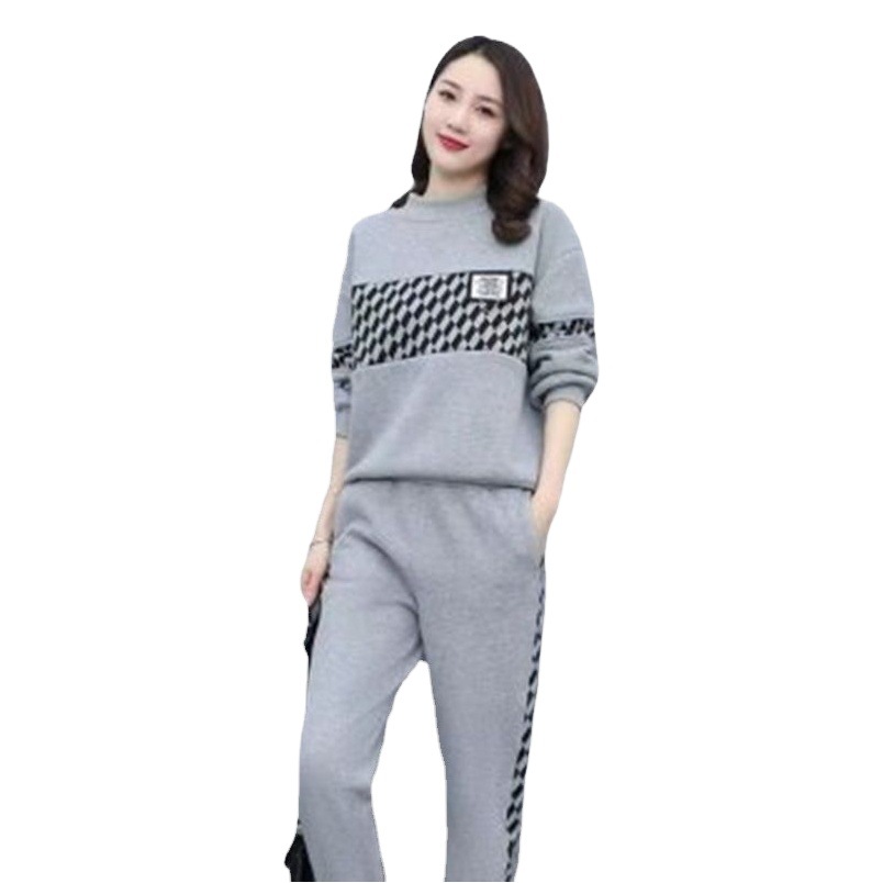 2023 autumn and winter New chubby girl fashionable western style two-piece suit plus size women's casual sports suit fashion