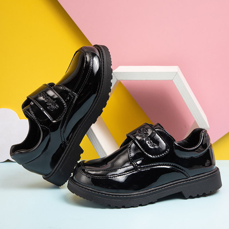 Picture of Children's Shoes, Boys' Leather Shoes, Spring & Fall 2025 New British Style Black Soft Soles, Middle-Aged and Primary School Students' Performance Shoes