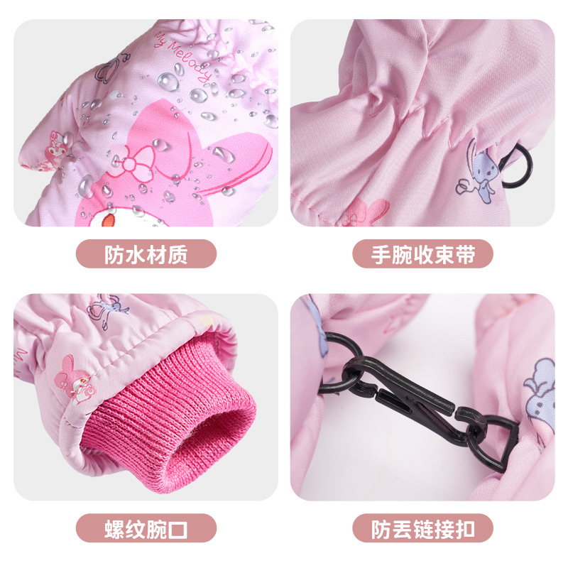 Picture of Cartoon children's fleece-lined ski gloves 2-5 years old baby outdoor warm gloves thickened non-slip children's gloves winter