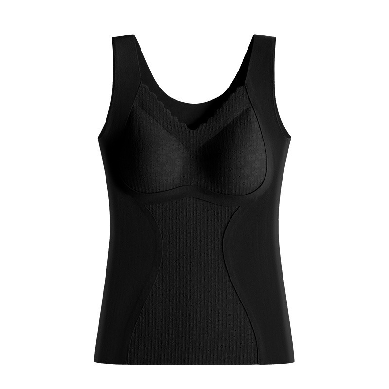 Picture of New Oxygen Lace Thermal Vest Paclitaxel Chest Pad Cationic Traceless Heating Light Plastic Thermal Underwear for Women