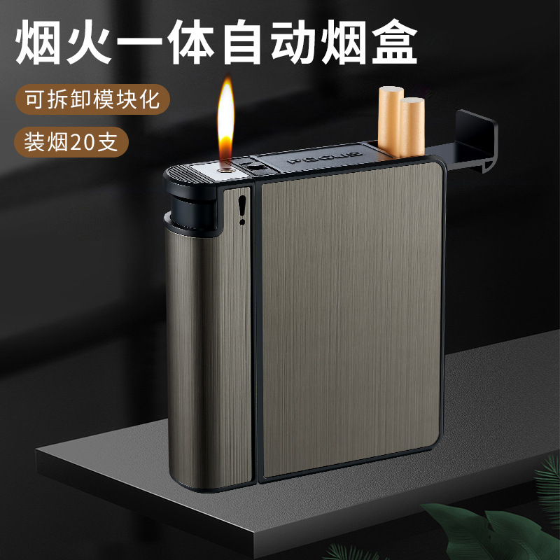 YH103 one-time loading and unloading of 20 double bullet cigarette lighters automatic cigarette case modular cigarette case Wholesale