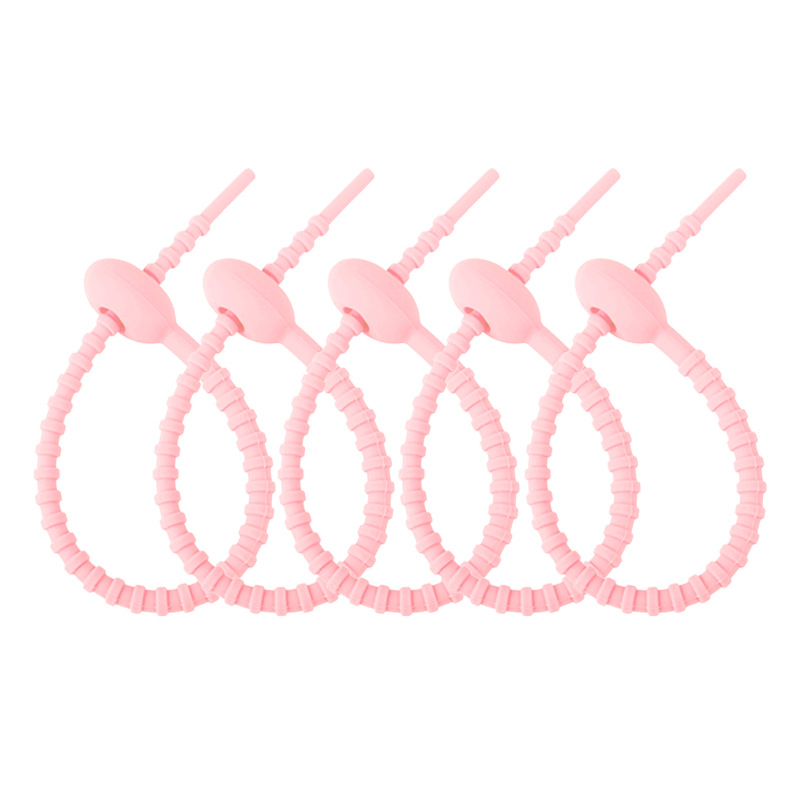 Picture of 215mm silicone cable tie data line storage finishing winder DIY key chain jewelry pendant color lanyard