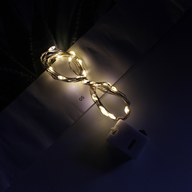 Picture of 1 meter 10 lights warm color led string copper light wire three flash cake flowers decorative light bar accessories gift box string lights