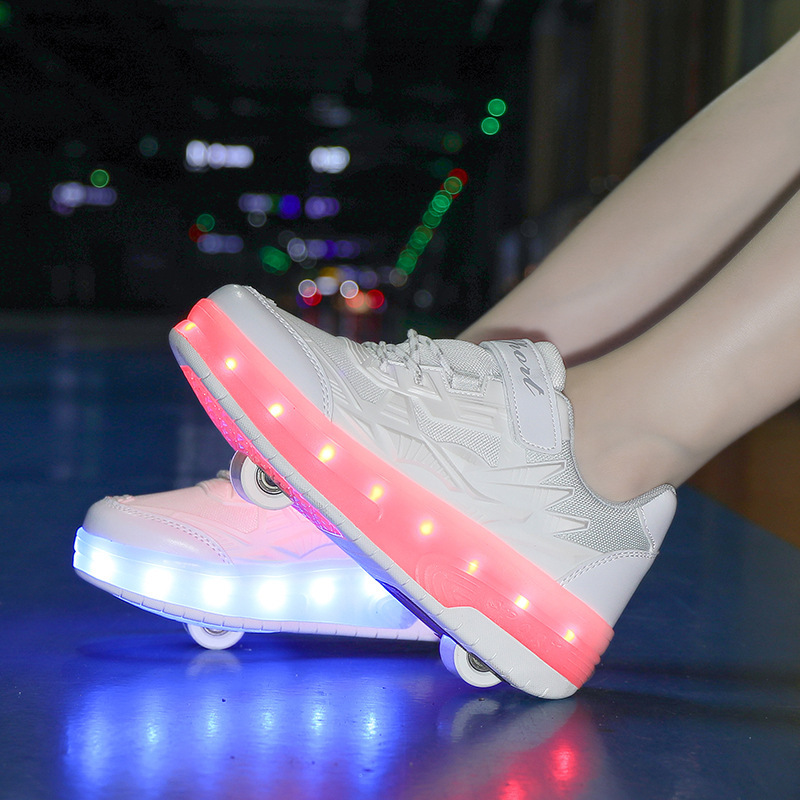 New Heelys Roller Skates for Girls and Boys Charging Luminous Shoes for Students Invisible Skates with Wheels